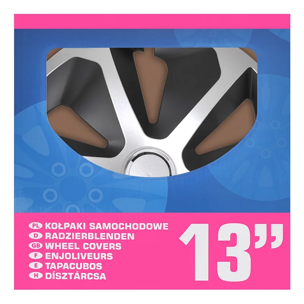 ProPlus 310870S Satz Radblenden Radkappen Roco Silber/Schwarz 13 Zoll 4 Stück
