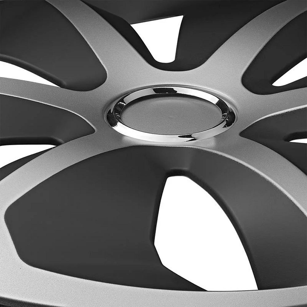 ProPlus 310870S Satz Radblenden Radkappen Roco Silber/Schwarz 13 Zoll 4 Stück