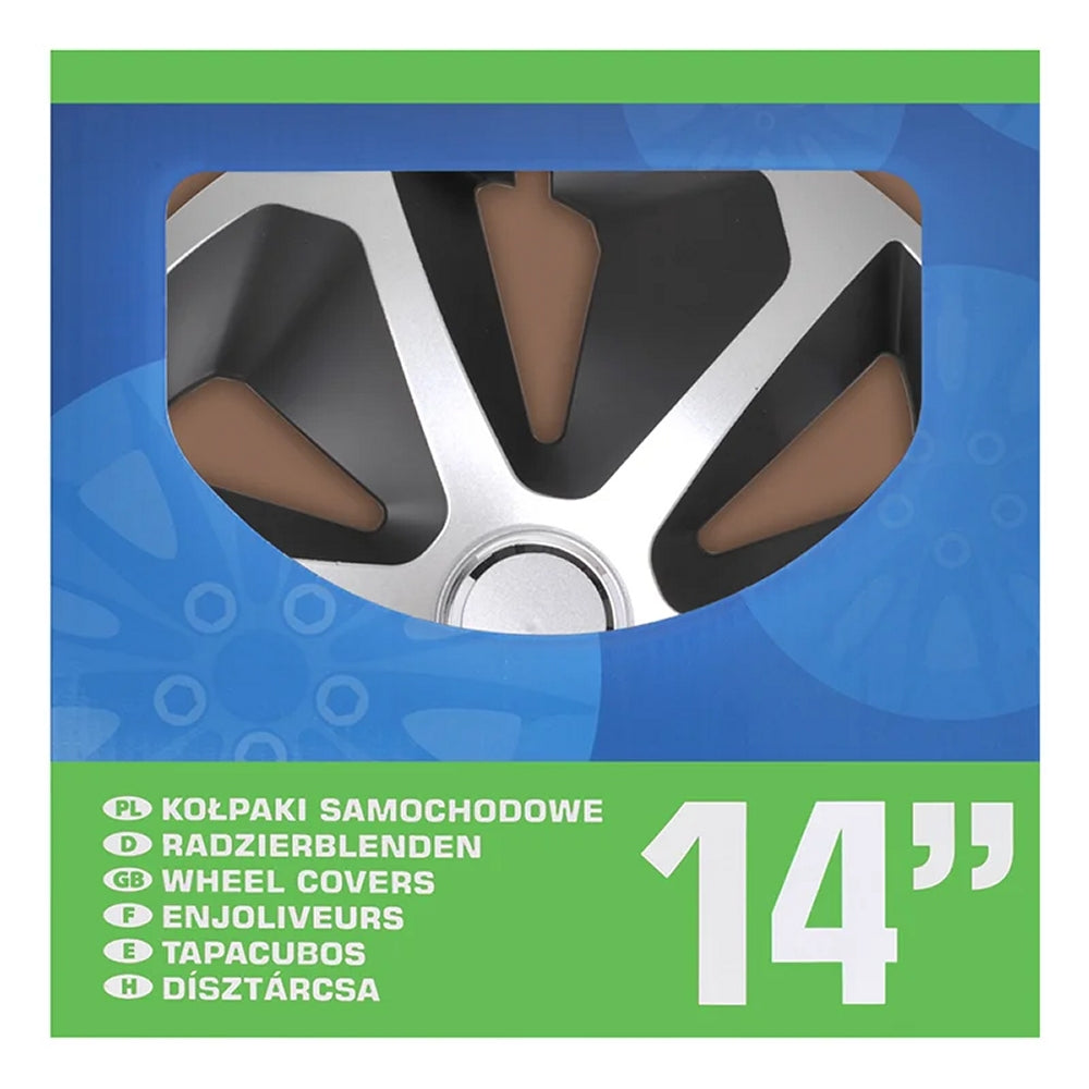 ProPlus 310872S Satz Radblenden Radkappen Roco Silber/Schwarz 14 Zoll 4 Stück