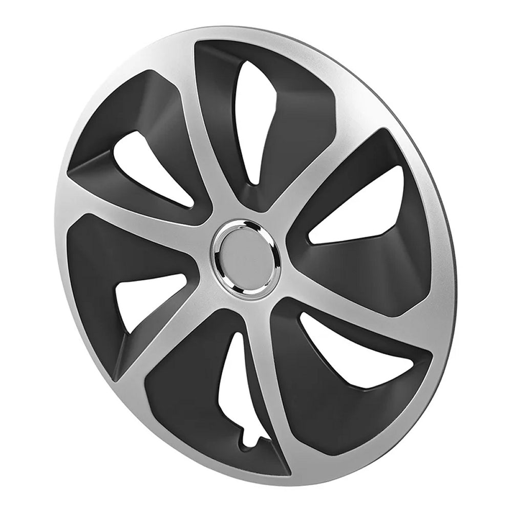 ProPlus 310876S Satz Radblenden Radkappen Roco Silber/Schwarz 16 Zoll 4 Stück
