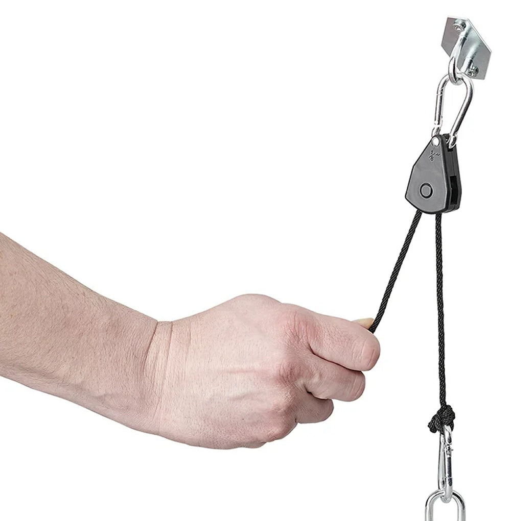 ProPlus 320054 2 Stück Flaschenzug mit Ratsche und Seil 68kg Seilzug