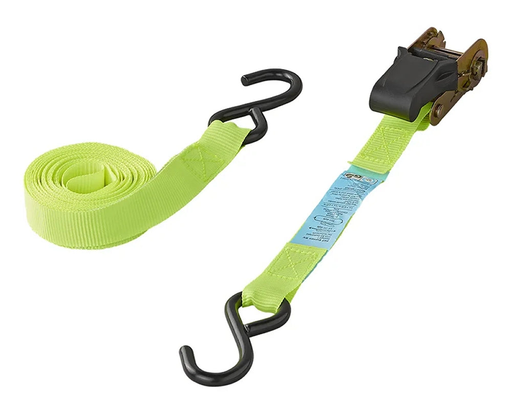 ProPlus 320205 Set 4 Stück Spanngurt mit Ratsche + 2 Haken 5 Meter