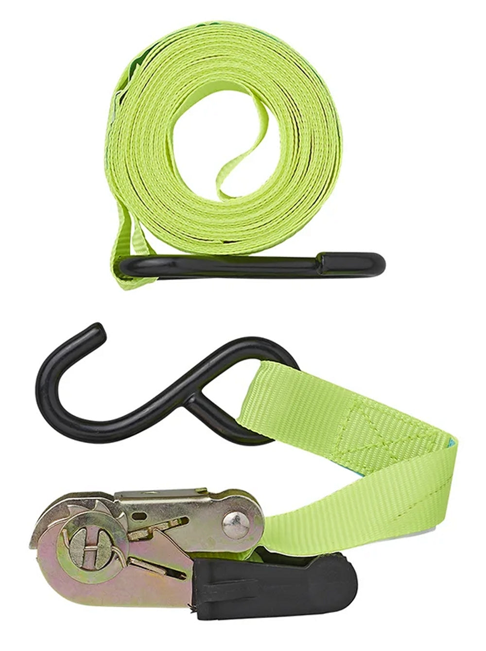 ProPlus 320205 Set 4 Stück Spanngurt mit Ratsche + 2 Haken 5 Meter