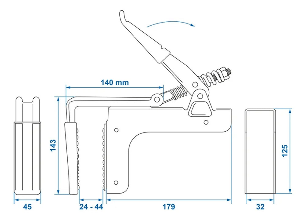 ProPlus 320513 Klemme für Sperrbalken Ladungssicherung