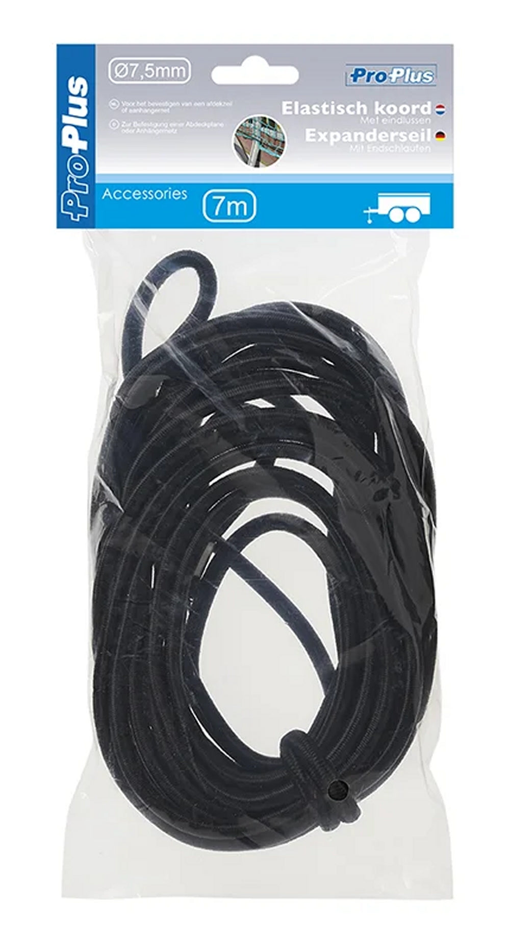ProPlus 340705 Expanderseil 7 Meter mit Endschlaufen Gummiseil