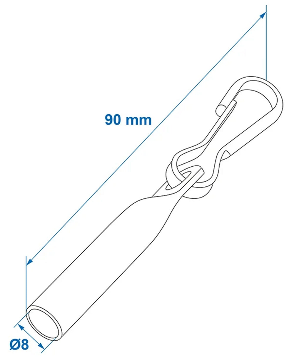 ProPlus 340706AC02 10 Stück Seil Endverschluß Ø8mm mit Simplexhaken