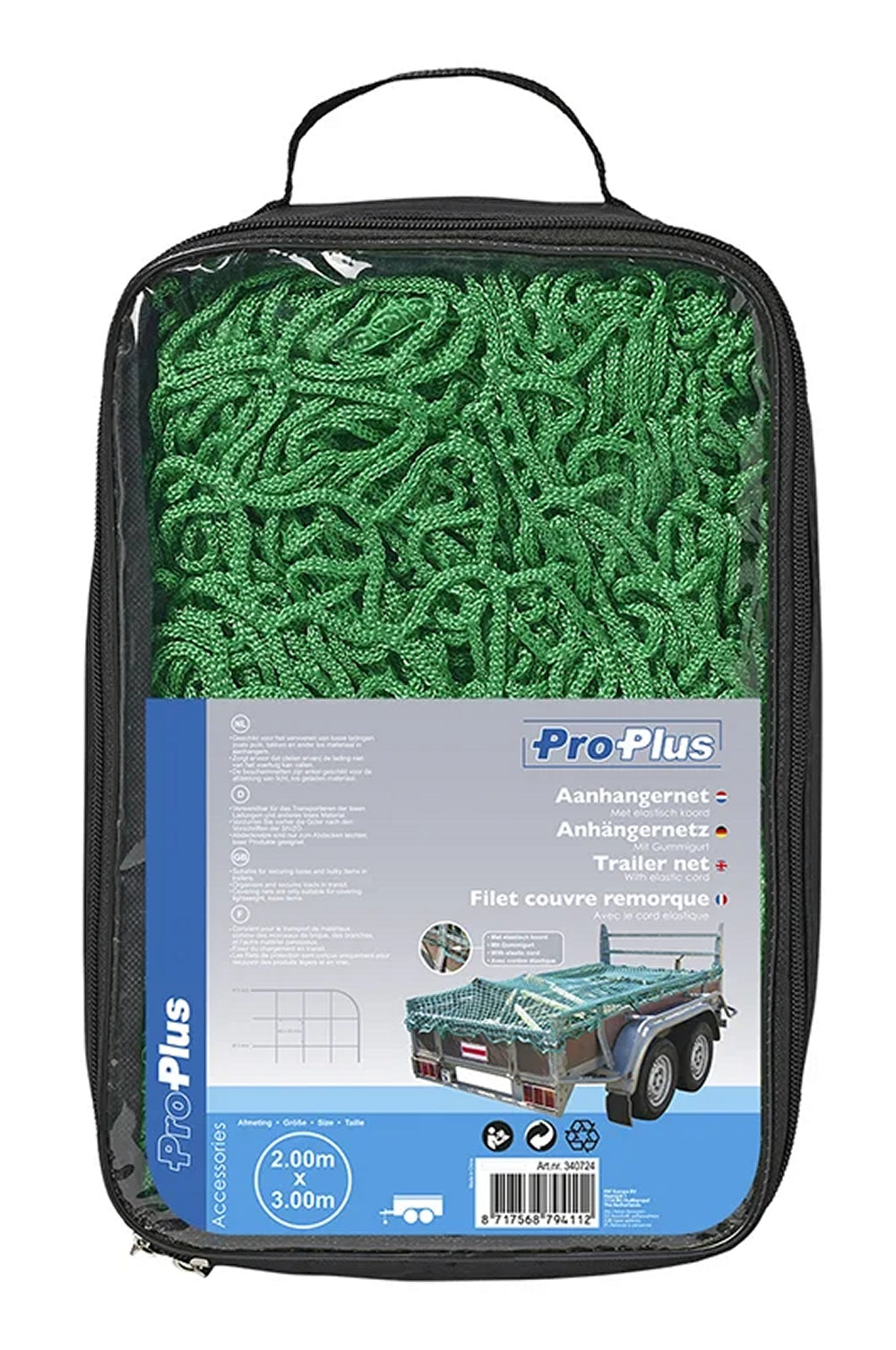 ProPlus 340724 Ladungssicherungsnetz Anhängernetz 2,0 x 3,0m mit GUMMIZUG