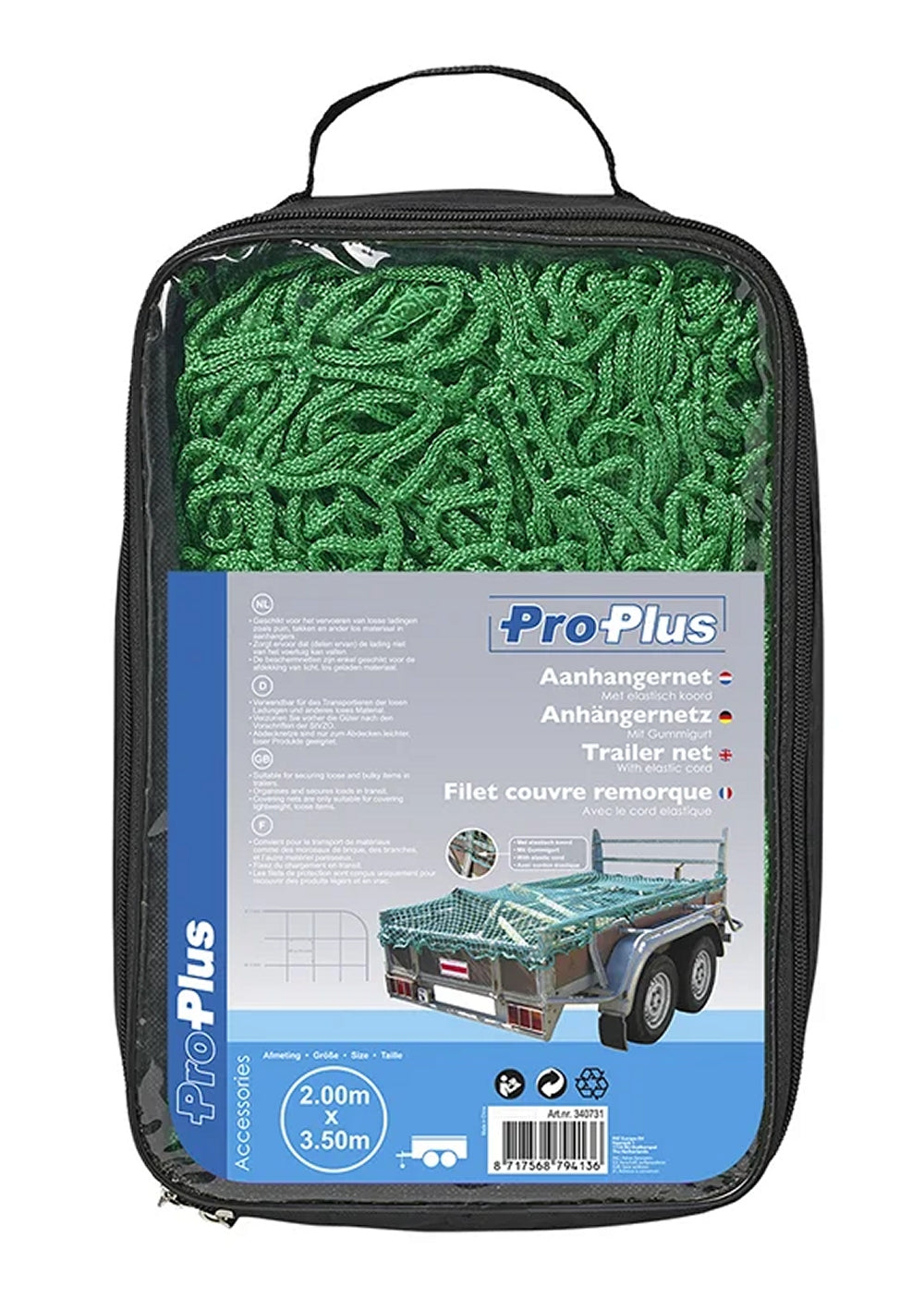 ProPlus 340731 Ladungssicherungsnetz Anhängernetz 2,0 x 3,5m mit GUMMIZUG