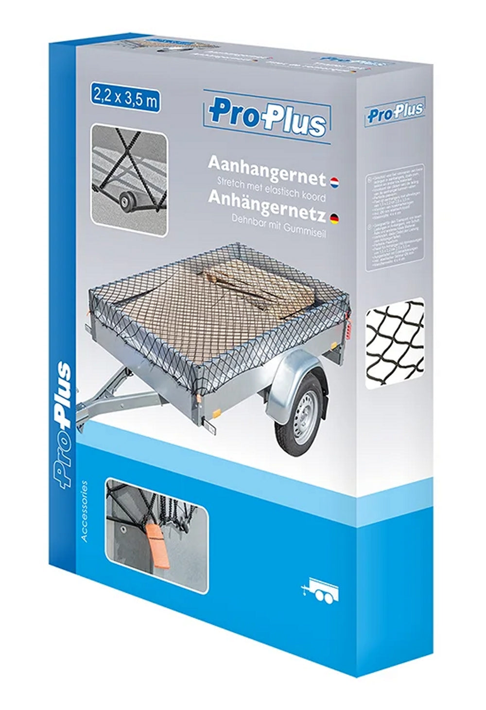 ProPlus 340796V01 Ladungssicherungsnetz Anhängernetz Stretch 2,2 x 3,5m mit GUMMIZUG