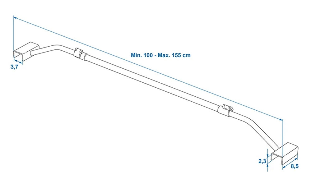 ProPlus 340914V01 Flachplanenbügel Metall verstellbar 100-155cm für Anhängerplane
