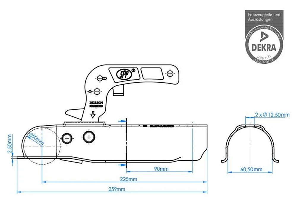 ProPlus 341014 Kugelkupplung rund 60mm Anhängerkupplung