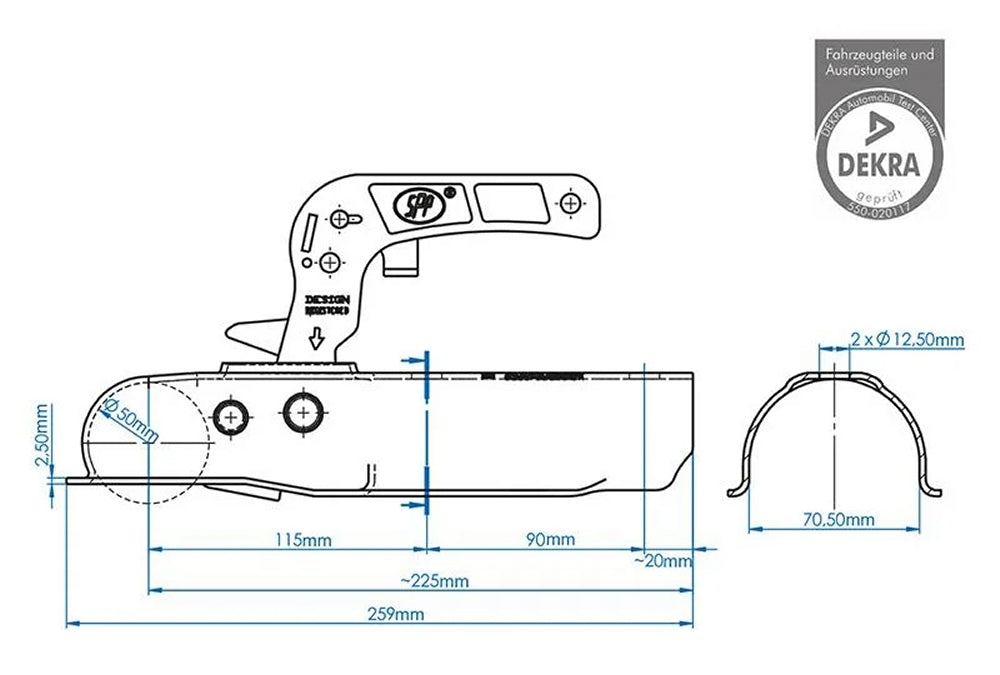 ProPlus 341015 Kugelkupplung rund 70mm Anhängerkupplung