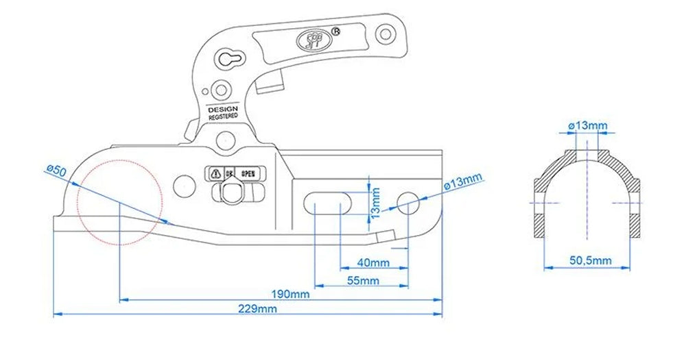 ProPlus 341045 Kugelkupplung rund 35-50mm Anhängerkupplung gebremst