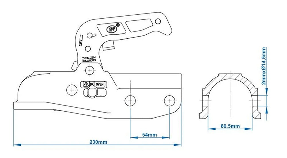ProPlus 341048 Kugelkupplung rund 60mm Anhängerkupplung gebremst