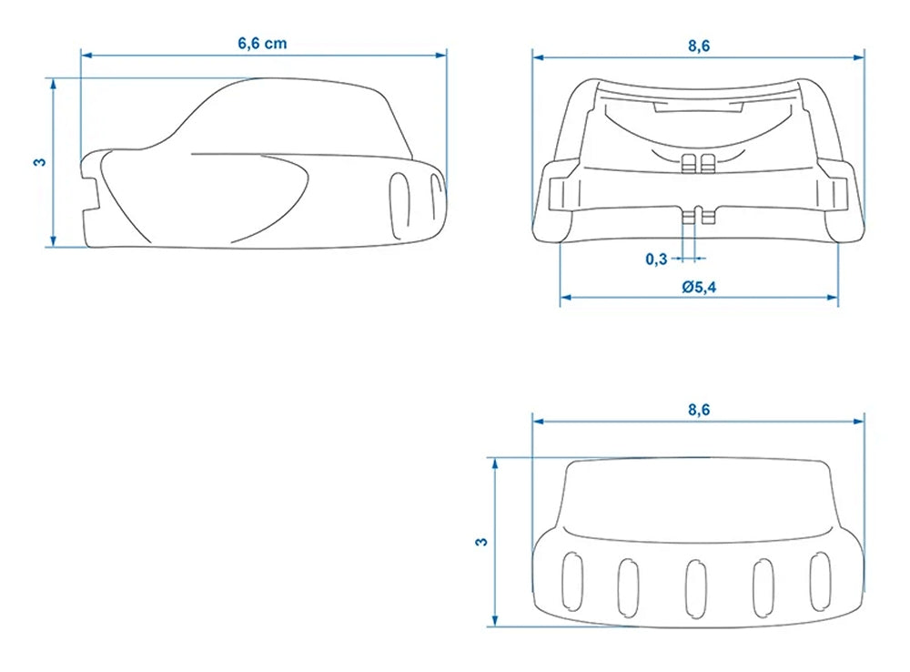 ProPlus 341079V04 Soft Dock Auffahrschutz für Kupplung blau 89x66x30mm AHK Pkw