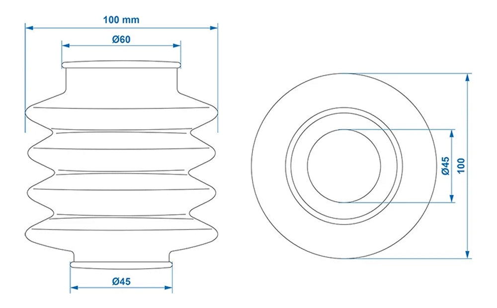 ProPlus 341082 Faltenbalg für Auflaufeinrichtung 45/60mm L=120mm für AHK Pkw