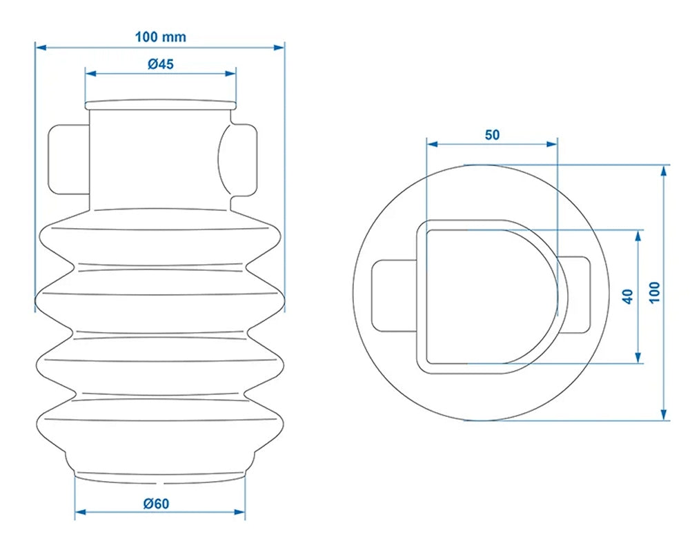 ProPlus 341083 Faltenbalg für Auflaufeinrichtung 60x(50x40) L=145mm für ZAF AHK