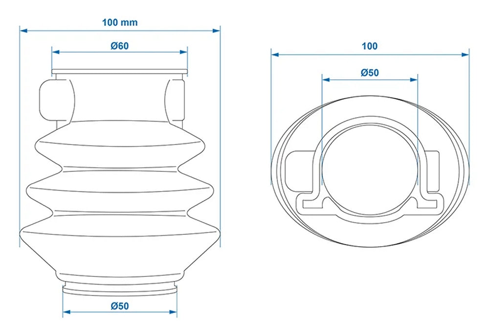 ProPlus 341084 Faltenbalg für Auflaufeinrichtung 50/60mm L=125mm für AL-KO