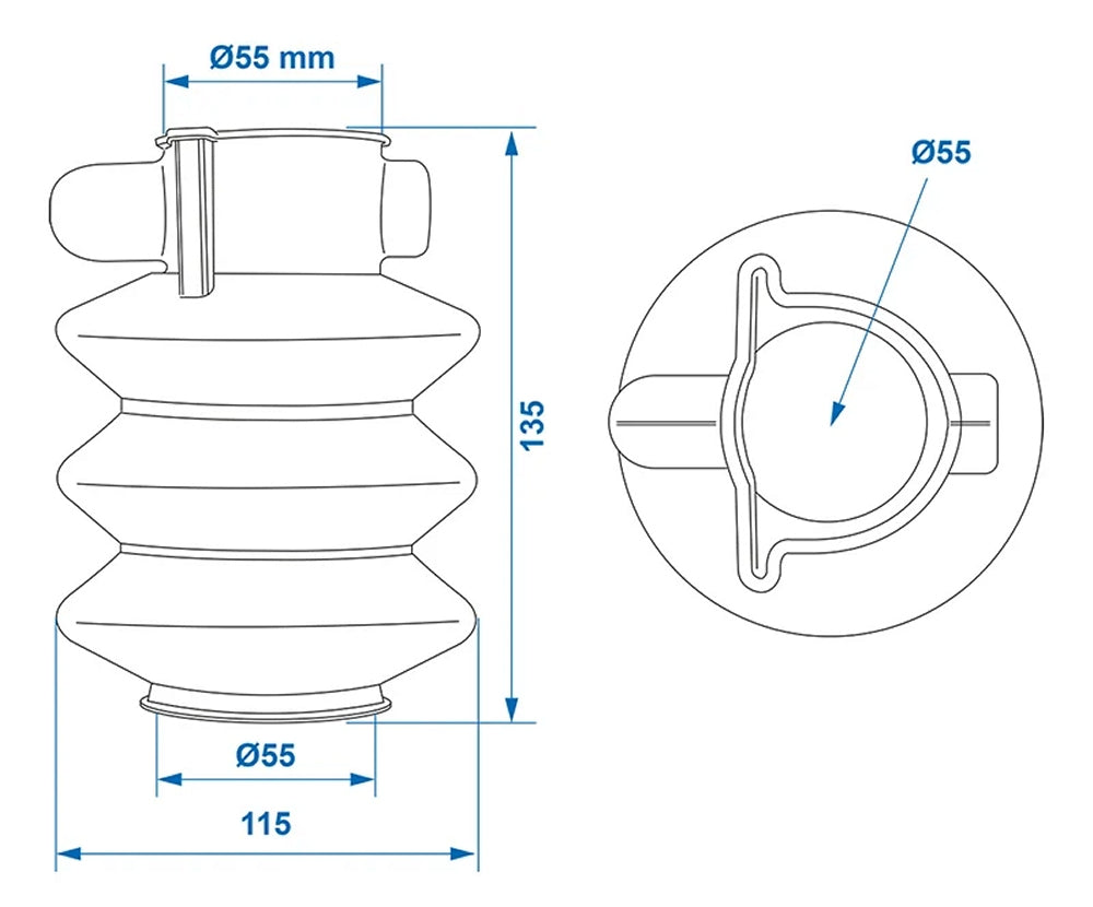 ProPlus 341085 Faltenbalg für Auflaufeinrichtung 55/55mm L=135mm für Knott / Avonride