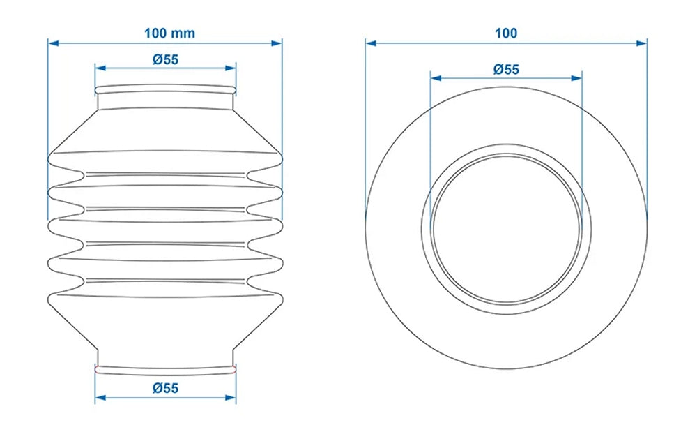 ProPlus 341087 Faltenbalg für Auflaufeinrichtung 55mm für AHK Pkw