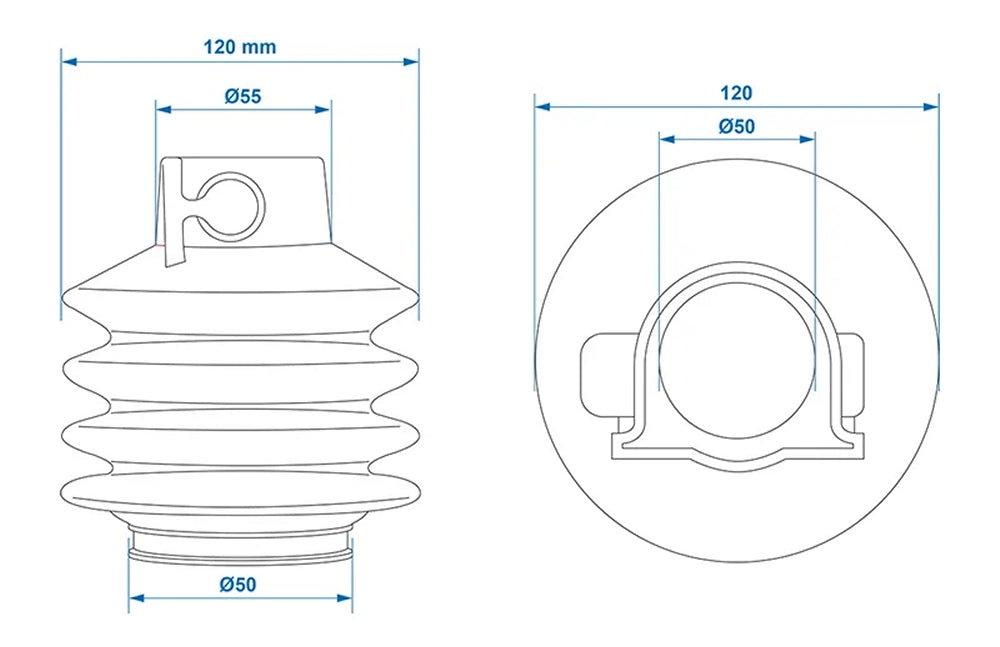 ProPlus 341088 Faltenbalg für Auflaufeinrichtung 55mm für AL-KO >'88
