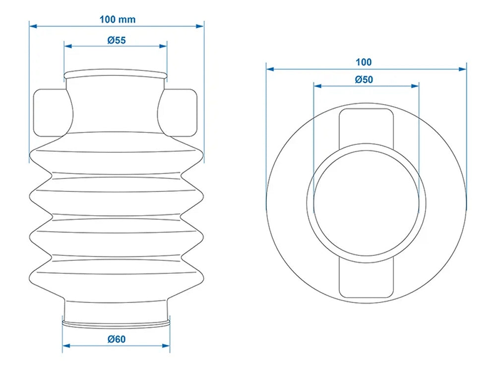 ProPlus 341089 Faltenbalg für Auflaufeinrichtung 55/60mm für Knott/Schlegl