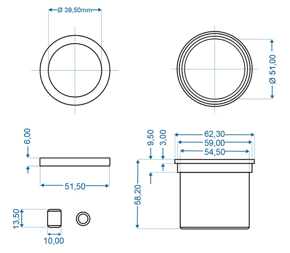 ProPlus 341128V02 Lagerbuchsen Gleitlager für Auflaufeinrichtung passend für Knott