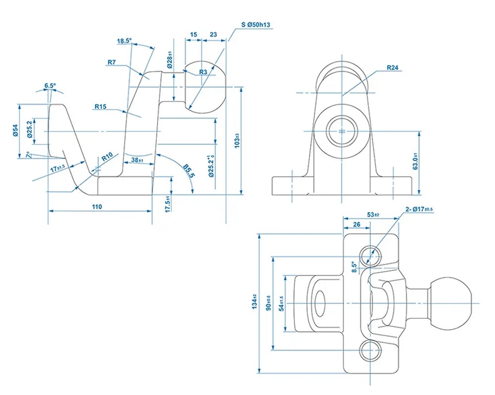 ProPlus 341216V02 Anhängerkupplung silber zweifach Ausführung max. 3,5t D-Wert 21kN