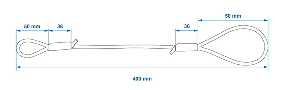 ProPlus 341298 Abreißseil 40cm mit Schlaufen für Anhängerkupplung