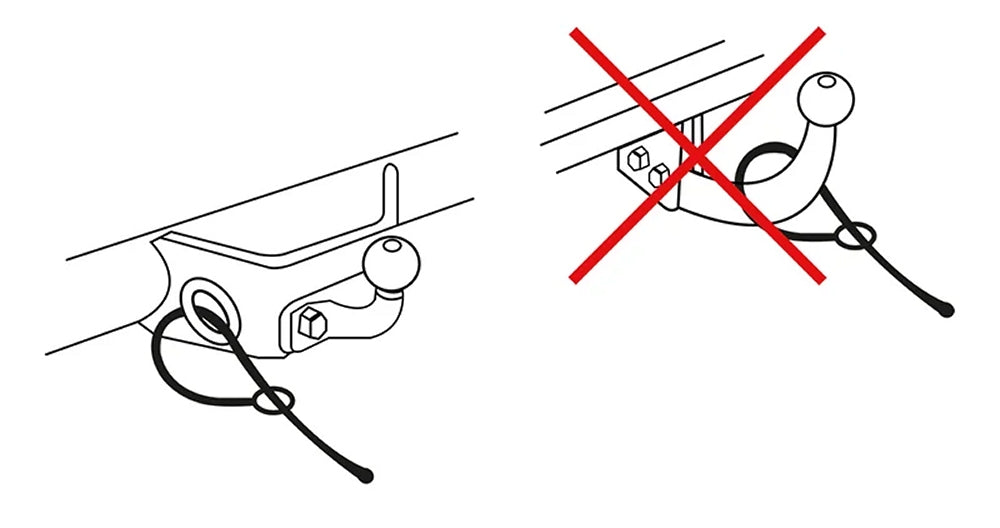 ProPlus 341302 Abreißseil 1m für gebremste Anhänger