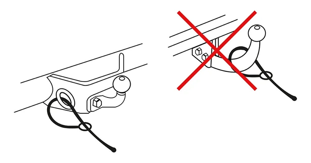 ProPlus 341303 Abreißseil 1m mit Gabelkopf für Anhängerkupplung