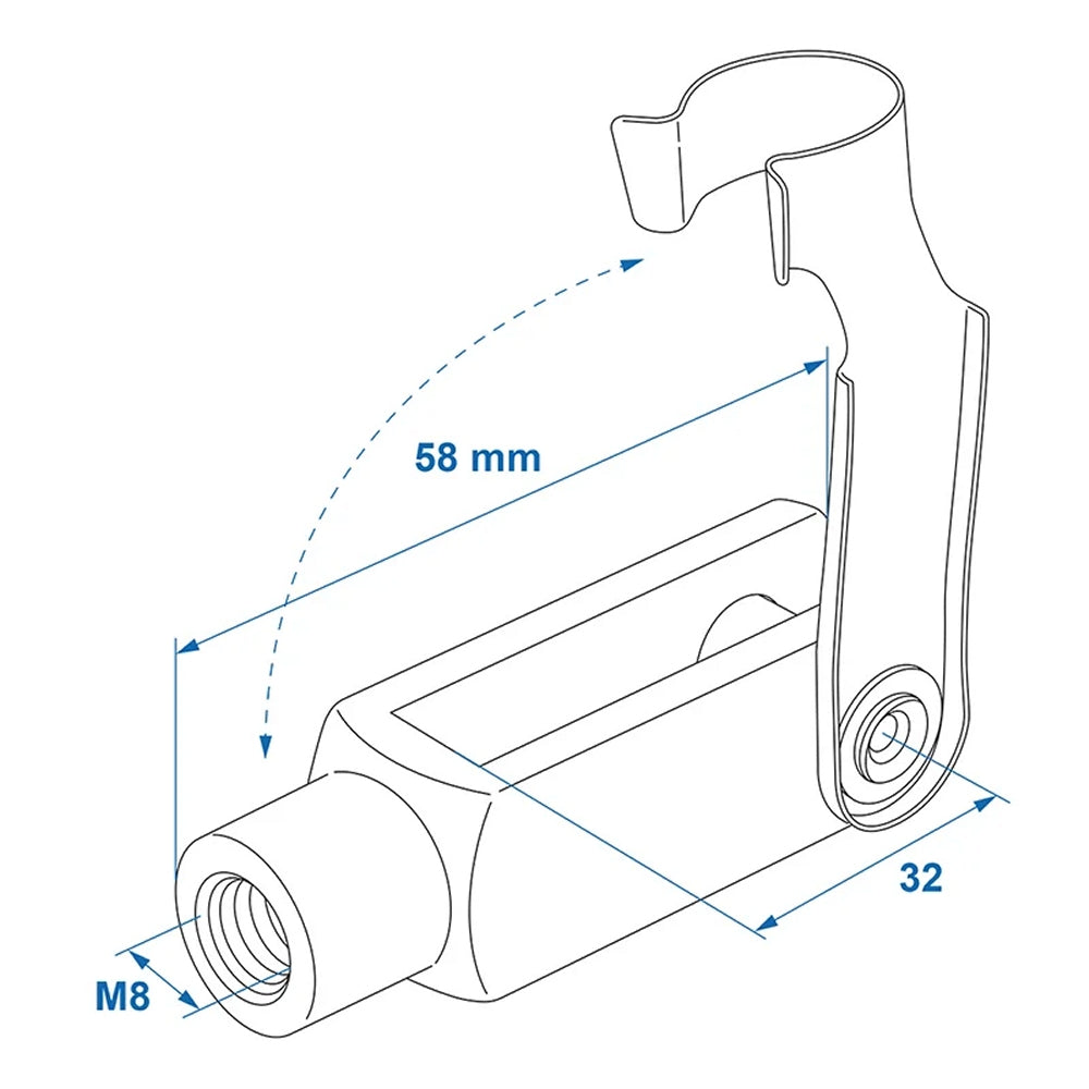 ProPlus 341309 2 Stück Gabelkopf M8 58mm Verbindungselement Bremsseile