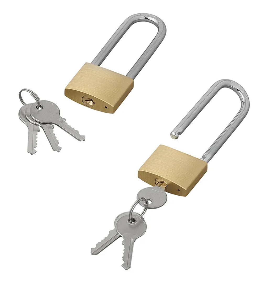 ProPlus 341316 Vorhängeschloss 3 Schlüssel 40mm Messing mit langem Bügel 75mm