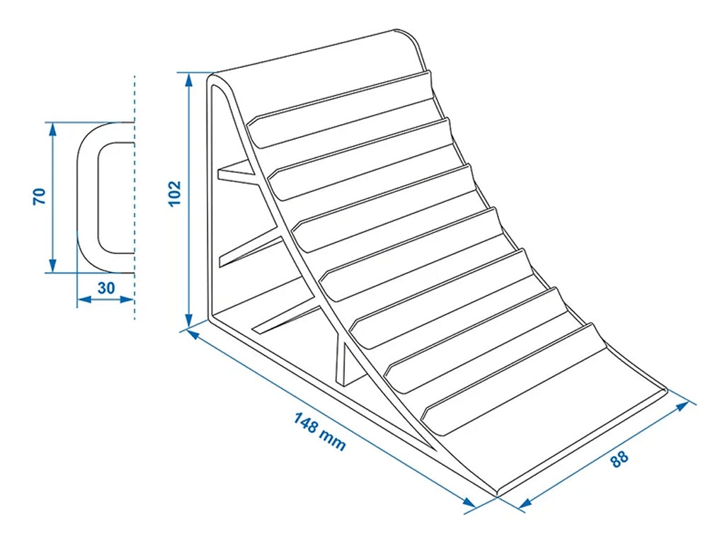 ProPlus 341342 Unterlegkeil Kunststoff Schwarz mit Griff