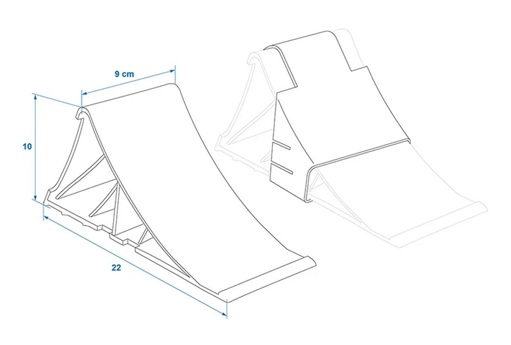 ProPlus 341343 Unterlegkeil Kunststoff Schwarz mit Halter