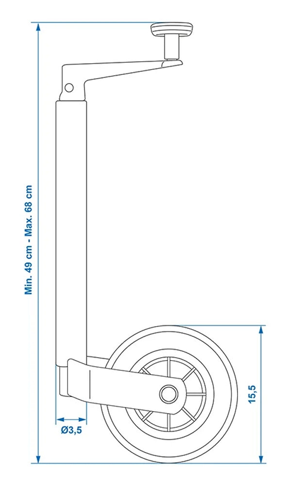ProPlus 341500 Stützrad 35mm Kunststofffelge mit Vollgummireifen 160x40mm