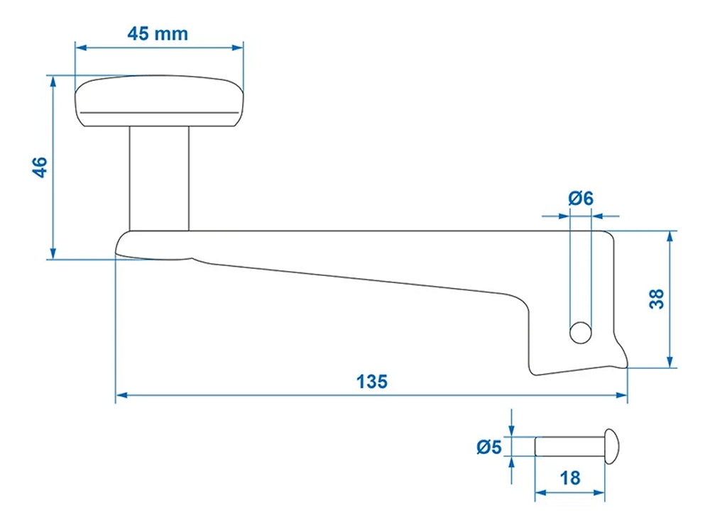 ProPlus 341500AC01 Hebel für Stützrad 35mm 341500 Handhebel
