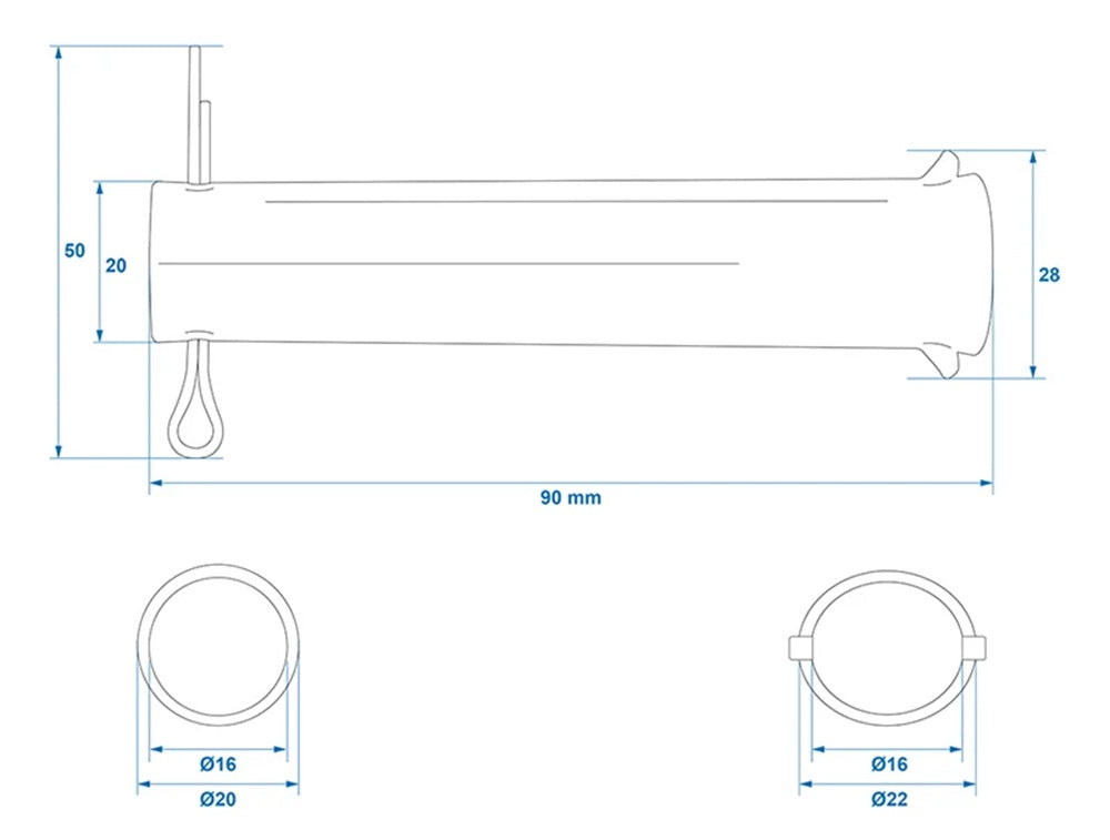 ProPlus 341500AC02 Achse für Stützrad 35mm 341500