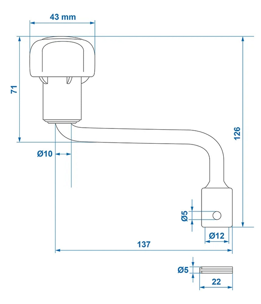 ProPlus 341501AC01 Hebel für Stützrad 48mm 341501 341509 Handhebel
