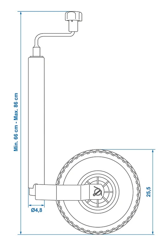 ProPlus 341503PU Stützrad 48mm Kunststofffelge mit PU Reifen 260x85mm