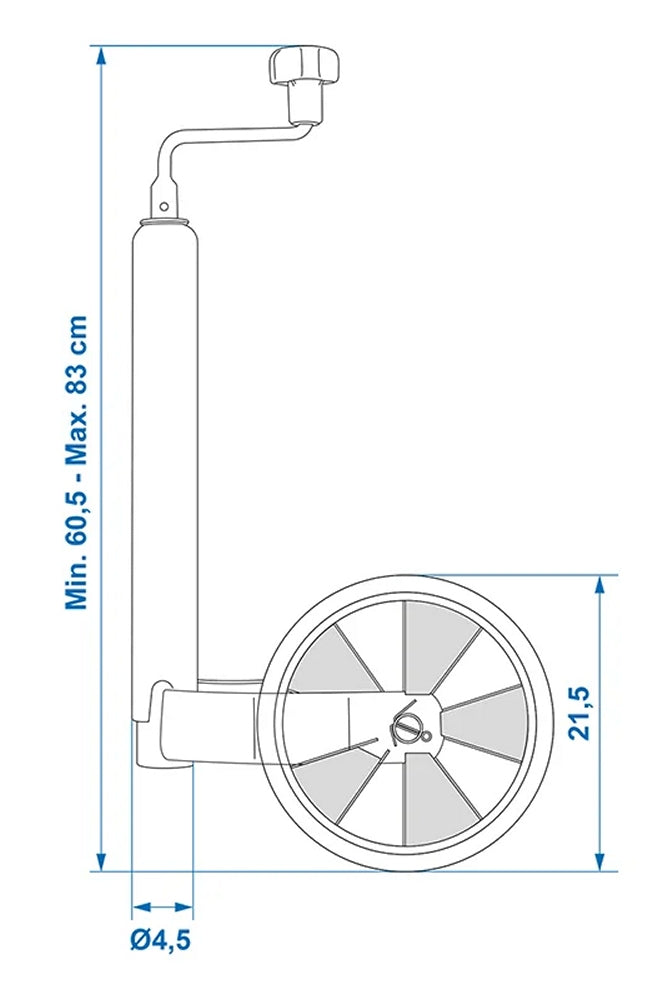 ProPlus 341509 Stützrad 48mm Kunststofffelge mit Vollgummireifen 220x70mm