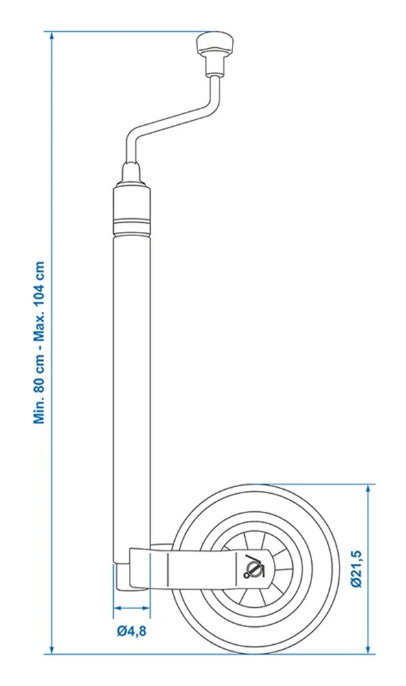 ProPlus 341510 Stützrad 48mm mit Stützlastanzeige 220x65mm Waage