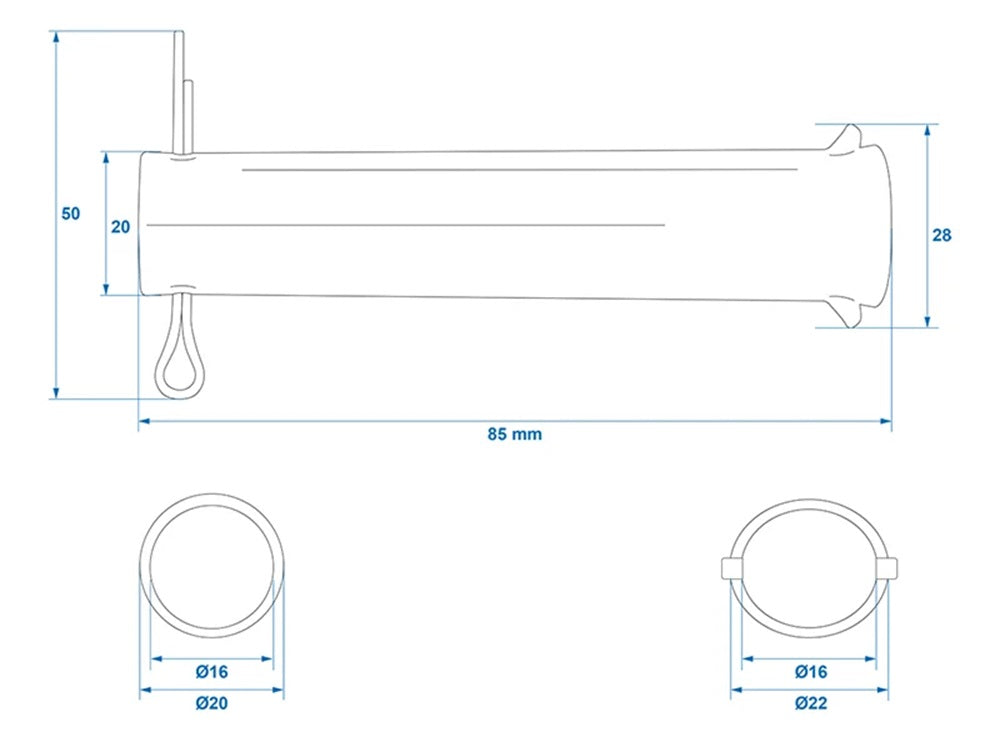 ProPlus 341510AC02 Achse für Stützrad 48mm 341510
