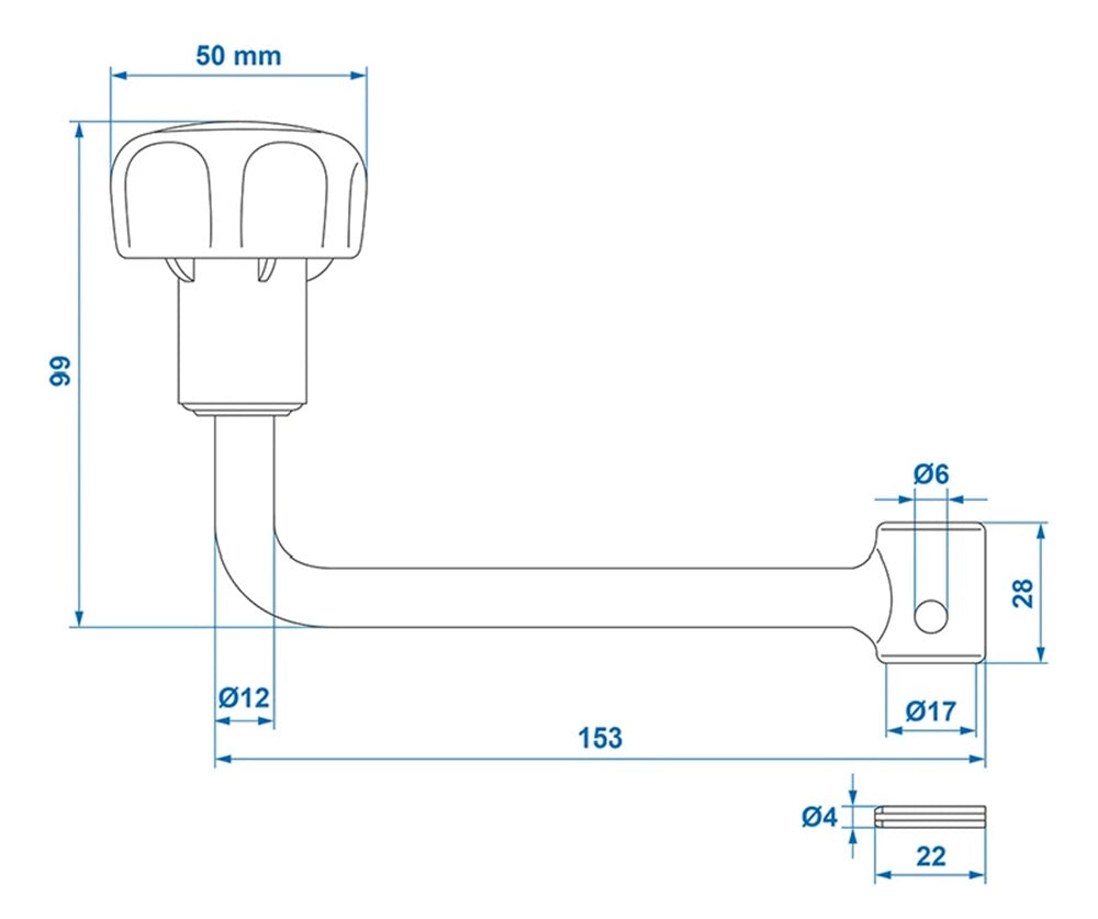 ProPlus 341512AC01 Hebel für Stützrad 60mm 341512 Handhebel