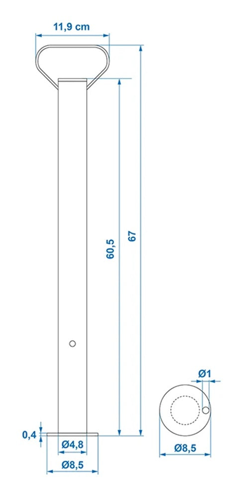 ProPlus 341515 Abstellstütze Ø48mm Länge 650mm Stützfuss