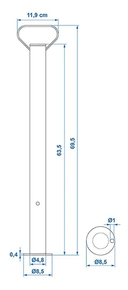 ProPlus 341516 Abstellstütze Ø48mm Länge 700mm Stützfuss