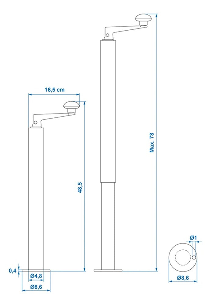 ProPlus 341517 Abstellstütze Ø48mm ausdrehbar Länge 400-650mm
