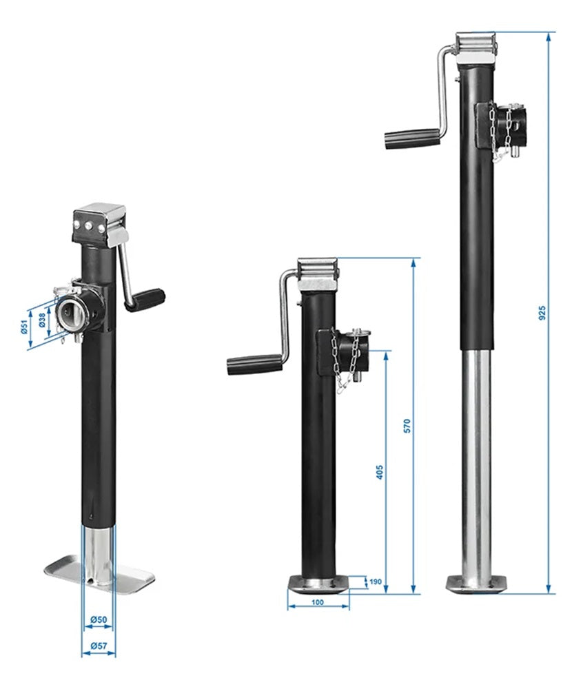 ProPlus 341520V01 Abstellstütze ausdrehbar Heavy Duty SH57/2000 Kurbelstütze