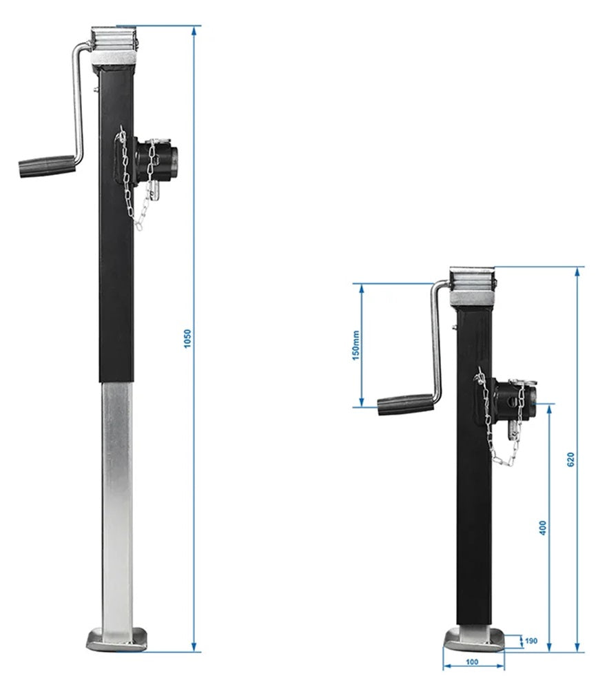 ProPlus 341520V03 Abstellstütze ausdrehbar Heavy Duty SH62/5000 Kurbelstütze