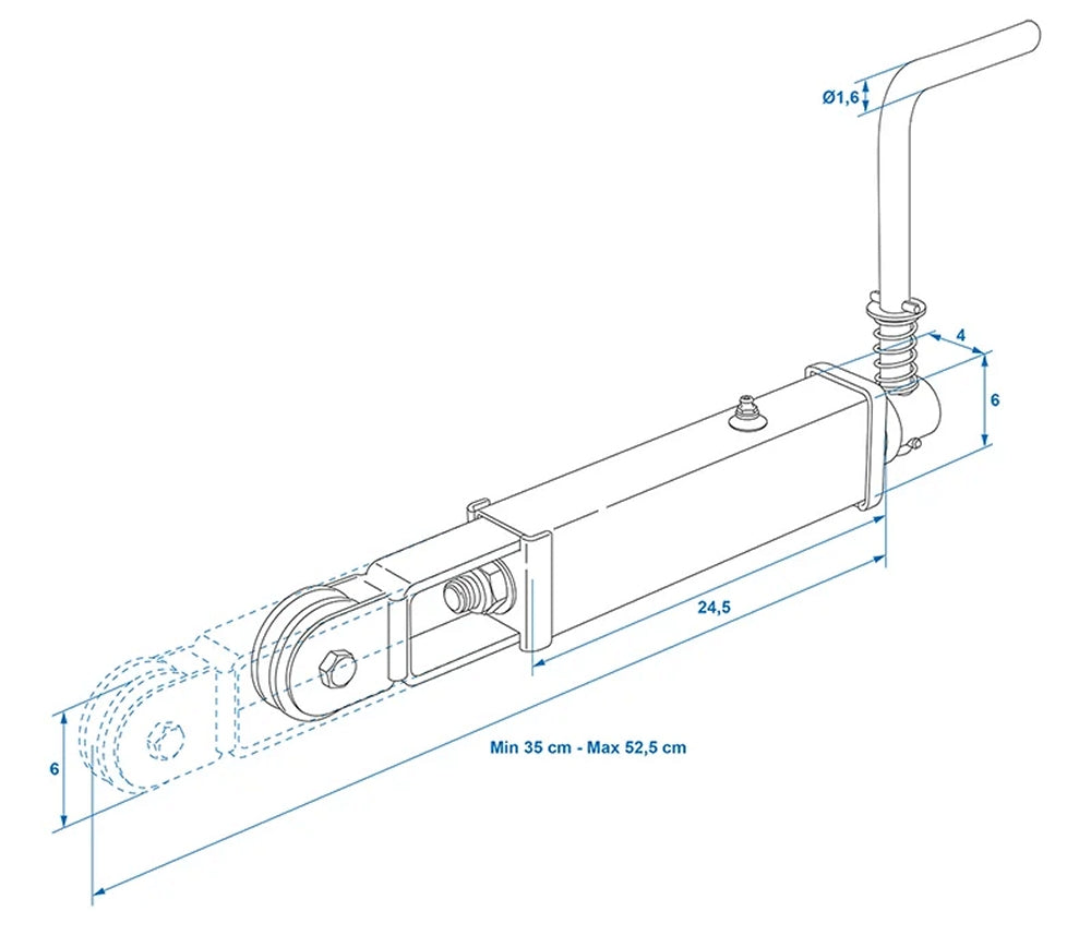 ProPlus 341523 Stütze Standbremse mit Rolle Feststellbremse